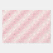 かわいい赤面ピンクハートストライプ水玉模様パターン ラッピングペーパーシート (正面3)