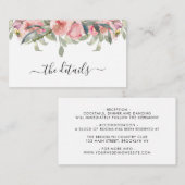 かわいい赤面ピンクフローラウォーター結婚カラーの詳細 エンクロージャーカード (正面/裏面)