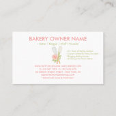 かわいい赤面ピンクフローラケーキベーカリーケータリング 名刺 (裏面)