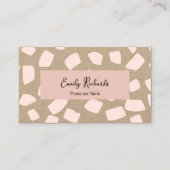 かわいい赤面ピンクプレスon爪、 ネイルクラフト 名刺 (正面)