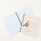 かわいい赤面ピンクボホバーディエイジ誕生日 ノートブック (内部)