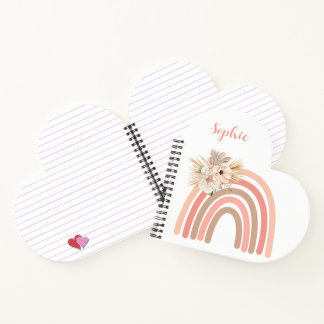 かわいい赤面ピンクボホレインボー ノートブック