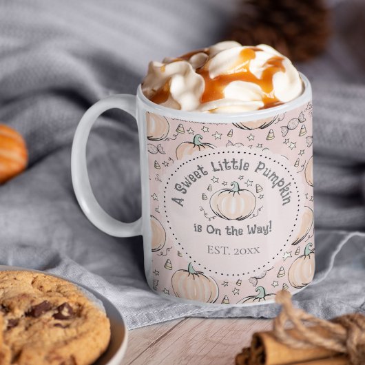 かわいい赤面ピンクリトルカボチャママになる コーヒーマグカップ