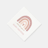 かわいい赤面ピンクレインボーガールベビーシャワー スタンダードカクテルナプキン (角)