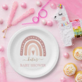かわいい赤面ピンクレインボーガールベビーシャワー ペーパープレート (パーティー)