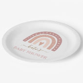 かわいい赤面ピンクレインボーガールベビーシャワー ペーパープレート (アングル)