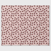 かわいい赤面ピンクレディバグラブバグ&赤いハートキッズ ラッピングペーパー (フラット)