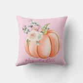 かわいい赤面ピンク春フローラリトルカボチャ名 クッション (裏面)