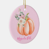 かわいい赤面ピンク春フローラリトルカボチャ名 セラミックオーナメント (右)