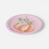 かわいい赤面ピンク春フローラリトルカボチャ名 ペーパープレート (アングル)
