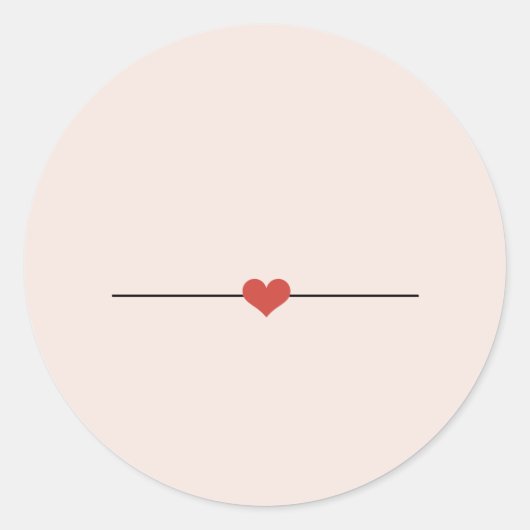 かわいい赤面ピンク空白のハート ラウンドシール (正面)