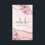 かわいい赤面ピンク金ゴールドグリッターマーブルアゲートモノグラム 名刺<br><div class="desc">シックなモダン赤面ピンクの金ゴールドグリッター大理石アゲートモノグラム名刺</div>