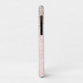 かわいい赤面フェイクピンク銀グリッターモノグラム Case-Mate iPhoneケース (裏面/左)