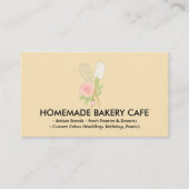 かわいい赤面フローラケーキベーカリーケータリングイエロー 名刺 (正面)