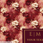 かわいい赤面ブルゴーニュカスタム金ゴールドウォーターカラーボホ フリースブランケット