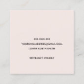 かわいい赤面ブルースカンジィフローラベアーハグベビーNANNY スクエア名刺 (裏面)