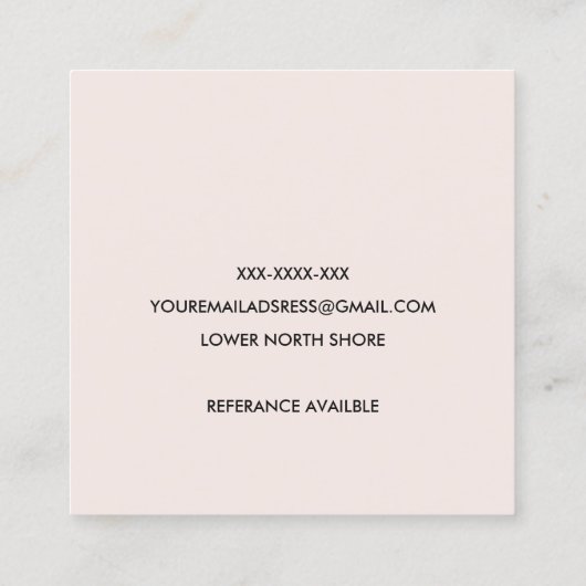 かわいい赤面ブルースカンジィフローラベアーハグベビーNANNY スクエア名刺 (裏面)