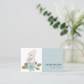 かわいい赤面ブルースカンジィフローラベアーハグベビーNANNY 名刺 (スタンド正面)