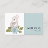 かわいい赤面ブルースカンジィフローラベアーハグベビーNANNY 名刺 (正面)