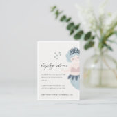 かわいい赤面ブルー小さな人魚ディスプレイ赤ちゃんシャワー エンクロージャーカード (スタンド正面)