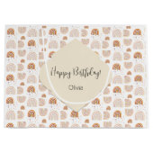 かわいい赤面レインボーホリデーウォーターカラー ラージペーパーバッグ (正面)