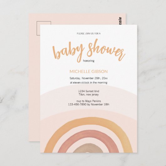 かわいい赤面レインボー男女兼用ウォーター色 ポストカード (正面/裏面)