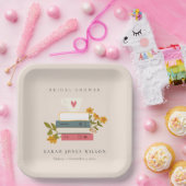 かわいい赤面積み上げストーリーブズフローラブライダルシャワー ペーパープレート (パーティー)