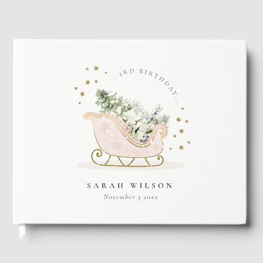 かわいい赤面金ゴールドウィンターズライエイジ誕生日 ゲストブック (正面)