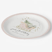 かわいい赤面金ゴールドウィンターズライエイジ誕生日 ペーパープレート (アングル)