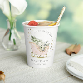 かわいい赤面金ゴールドウィンターズライエイジ誕生日 紙コップ