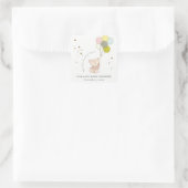 かわいい赤面bearly待ちクマ気球ベビーシャワー スクエアシール (バッグ)