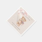 かわいい赤面bearly待ちクマ気球ベビーシャワー スタンダードカクテルナプキン (角)