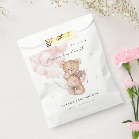 かわいい赤面bearly待ちクマ気球ベビーシャワー フェイバーバッグ (封をした状態)