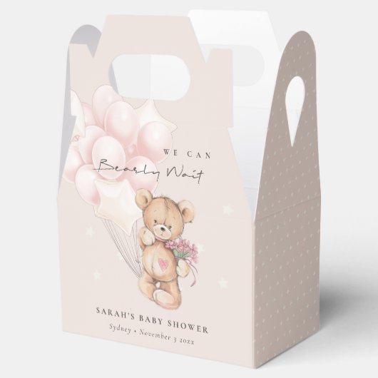 かわいい赤面bearly待ちクマ気球ベビーシャワー フェイバーボックス (オープン)