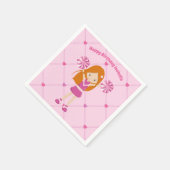 かわいい赤頭チアリーダーカスタム誕生日パーティー スタンダードカクテルナプキン (角)