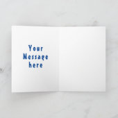 かわいい赤飛行機飛んでいる漫画イラストレーション カード (内部)