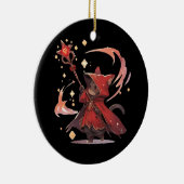 かわいい赤魔道士猫のヒーロー セラミックオーナメント (右)