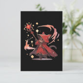かわいい赤魔道士猫ヒーロー サンキューカード (スタンド正面)