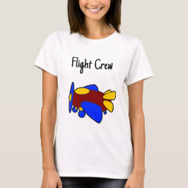 かわいい赤黄色青い飛行機の子供向け漫画 Tシャツ