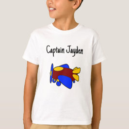 かわいい赤黄色青色飛行機子供向け漫画 Tシャツ