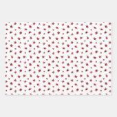 かわいい赤黒のラディバグハッピーバースデーキッズ ラッピングペーパーシート (正面2)