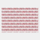 かわいい赤黒のラディバグハッピーバースデーキッズ ラッピングペーパーシート (正面)