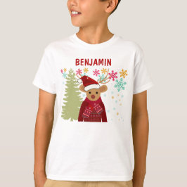 かわいい赤鼻のトナカイ クリスマス Tシャツ