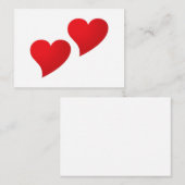 かわいい赤2ハートミニマリストバレンタインデー ノートカード (正面/裏面)