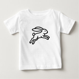 かわいい走るウサギのイラスト ベビーTシャツ
