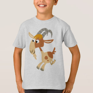 かわいい走マンガのヤギの子どもTシャツ Tシャツ