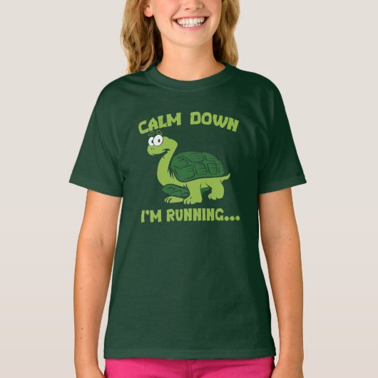 かわいい走亀おもしろいゲグ Tシャツ (正面)