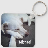 かわいい足で犬の写真名前をカスタムする キーホルダー (裏面)