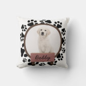 かわいい足のクリスマスのカスタム休日の犬の写真 クッション (正面)