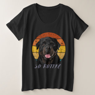 かわいい足のレトロハートロッティドッグロッテータイ プラスサイズTシャツ